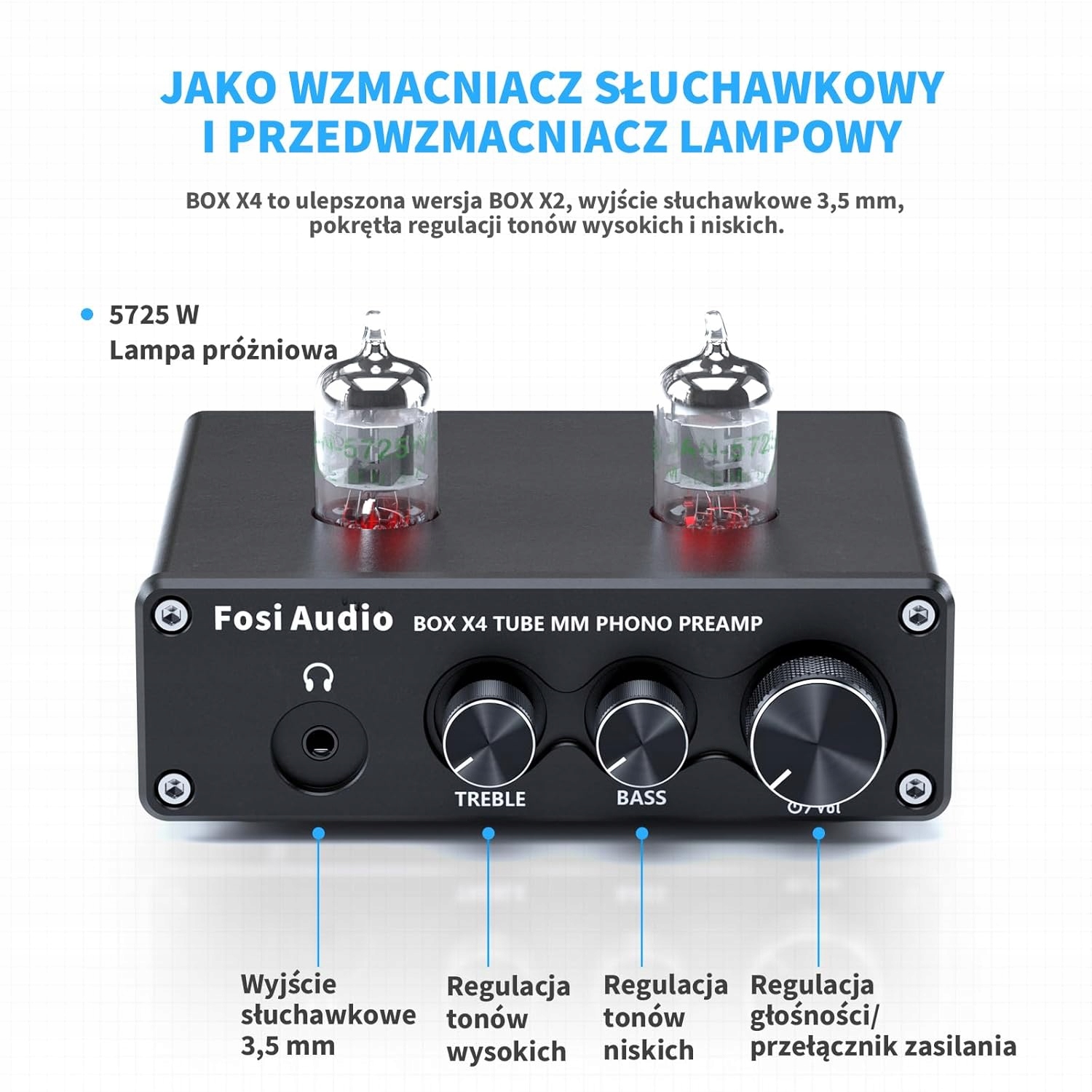 Front panel wzmacniacza Fosi Audio BOX X4
